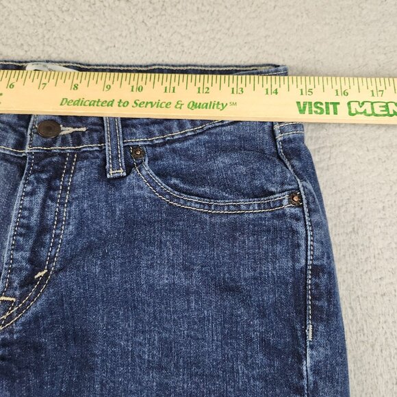 Levi's 518 Jeans Women's 9S Bootcut Super Low Rise Dark Wash Blue Ladies Pants - Picture 4 of 11